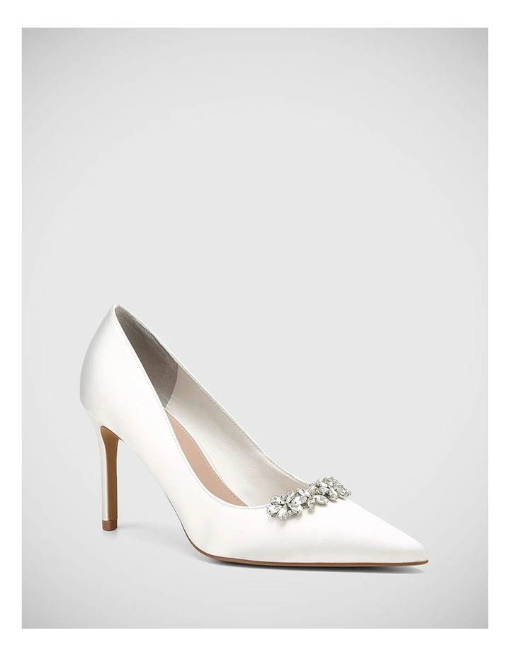 Starry Recycled Satin Pump in Ivory