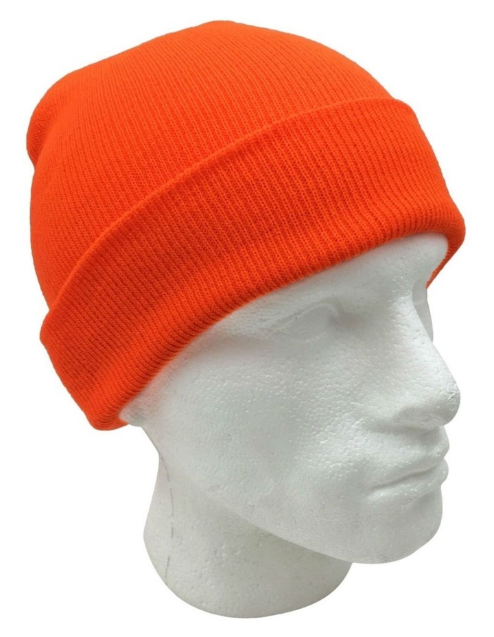 Plain Beanie Hat One Size in Fluro Orange