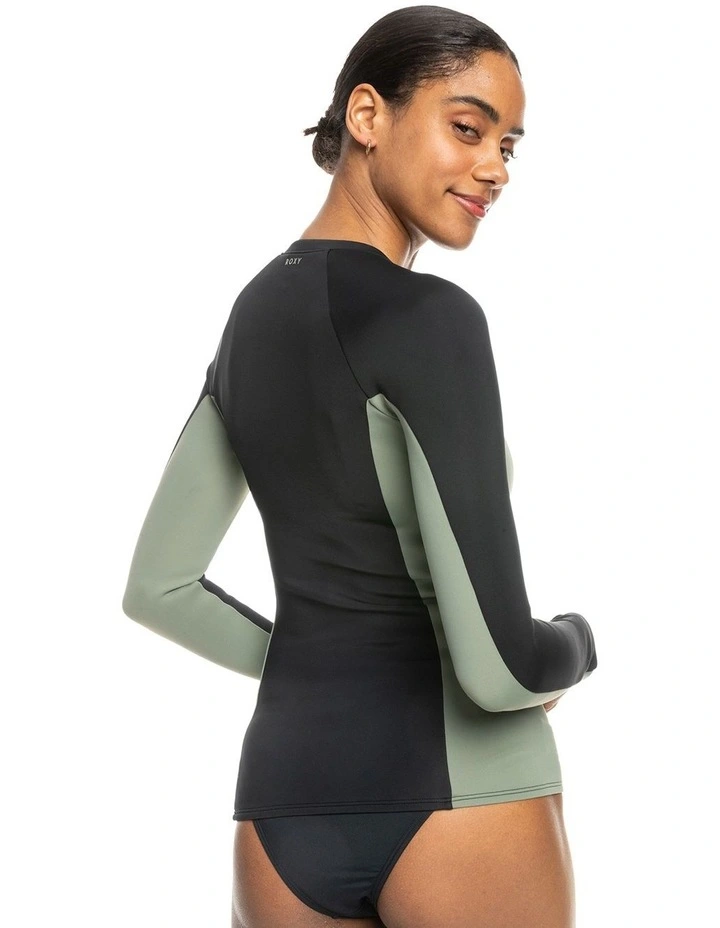 Pro Wave Long Sleeve Zipped Rash Vest in Anthracite