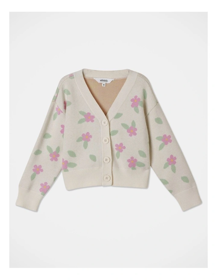 Daisy Cropped Cardigan in Oatmeal