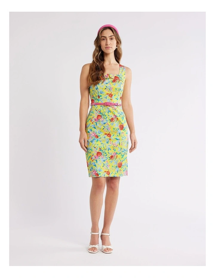 Matilda Bloom Dress in Yellow/Multi