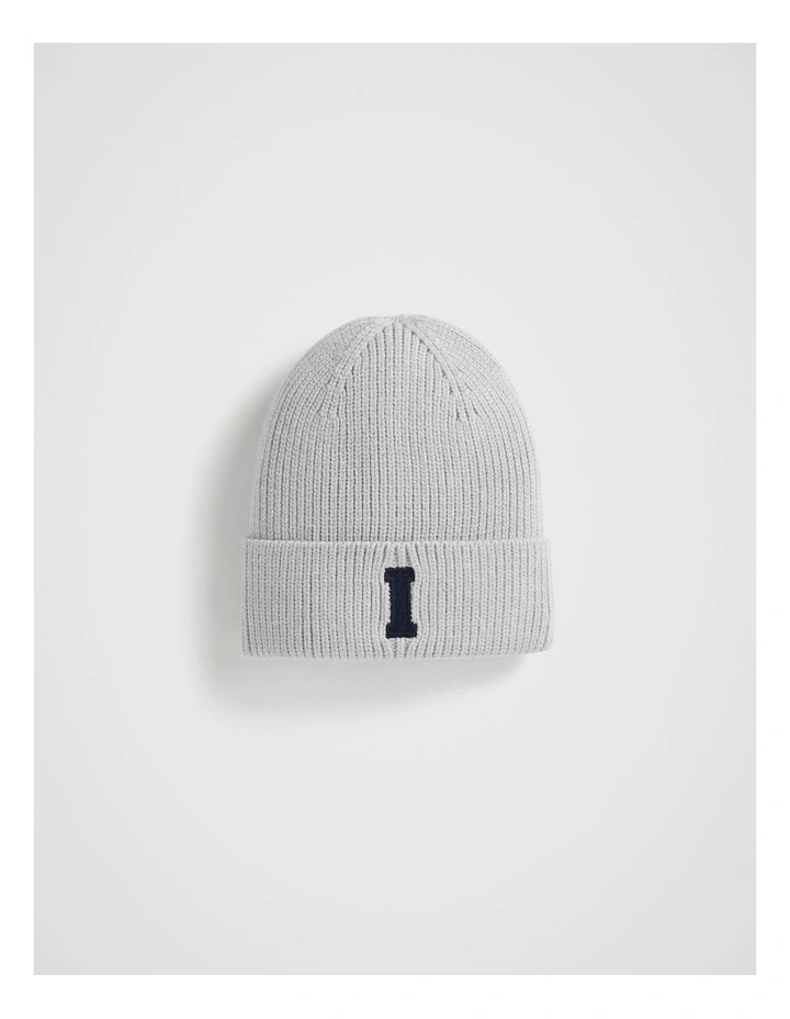 Rib Initial Beanie in Multi