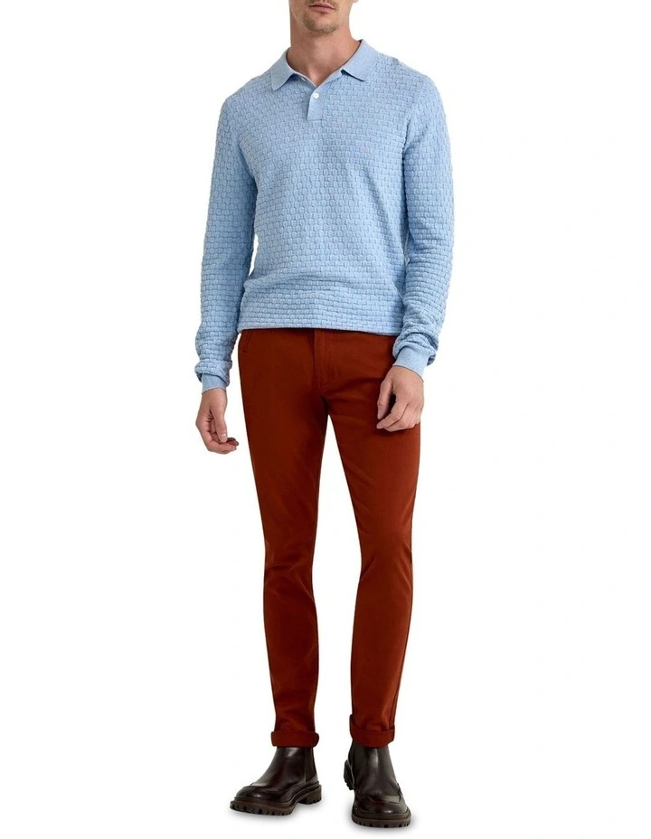 Niall Textured Polo in Blue