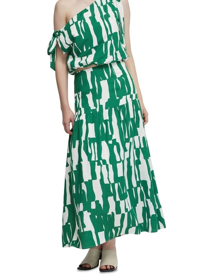 Olivia Printed Skirt in Green