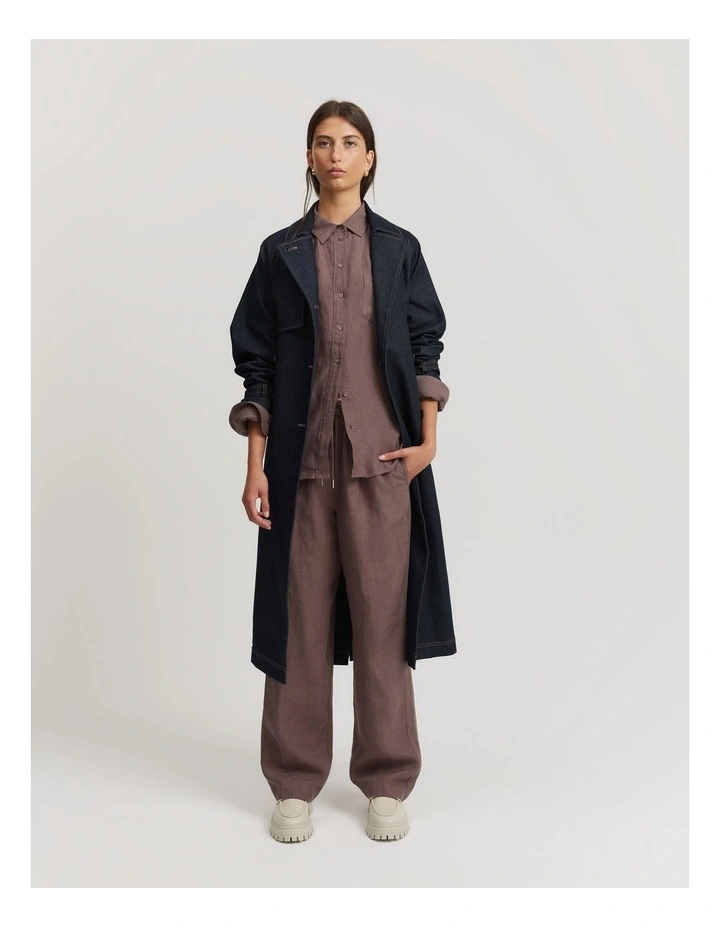 Organically Grown Linen Shirt in Truffle