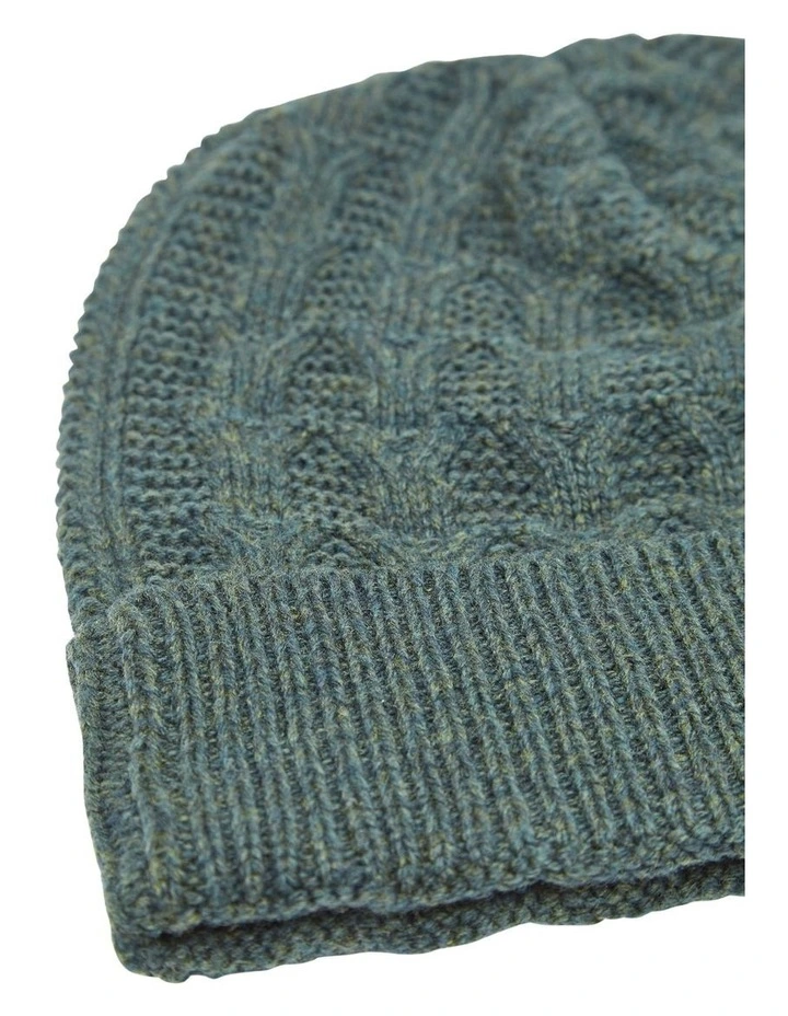 Felix Rib Knit Beanie in Moss Green