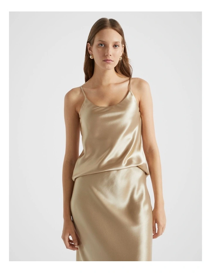 Satin Camisole in Champagne Beige