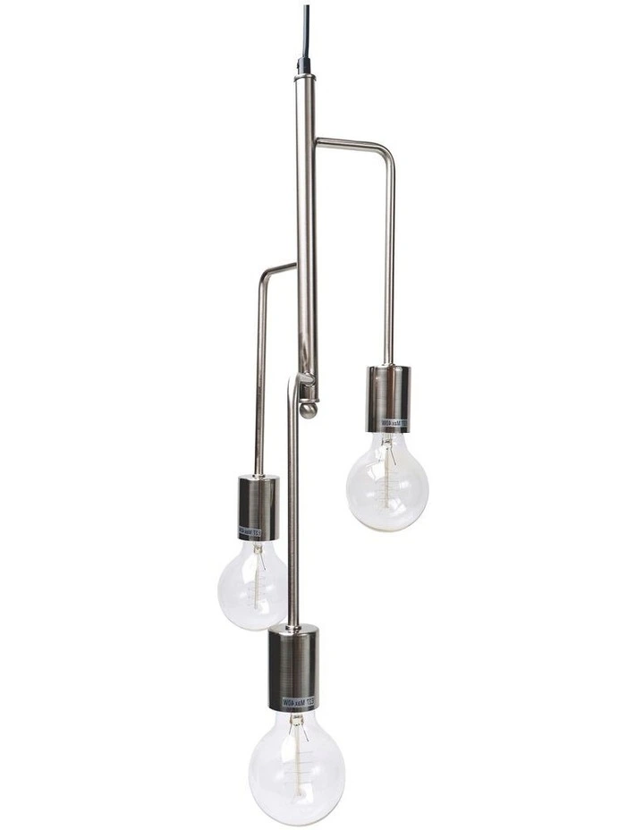 Rohan 3 Tubular Suspension Pendant Light Satin Chrome
