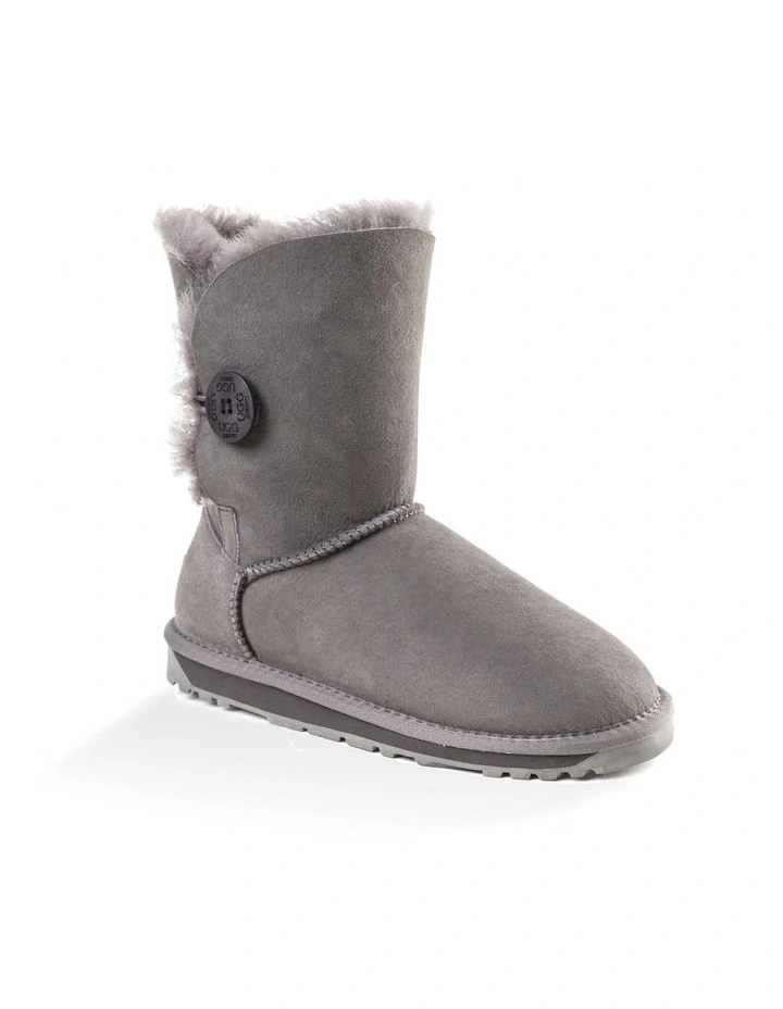Classic Short Button Boots in Grey