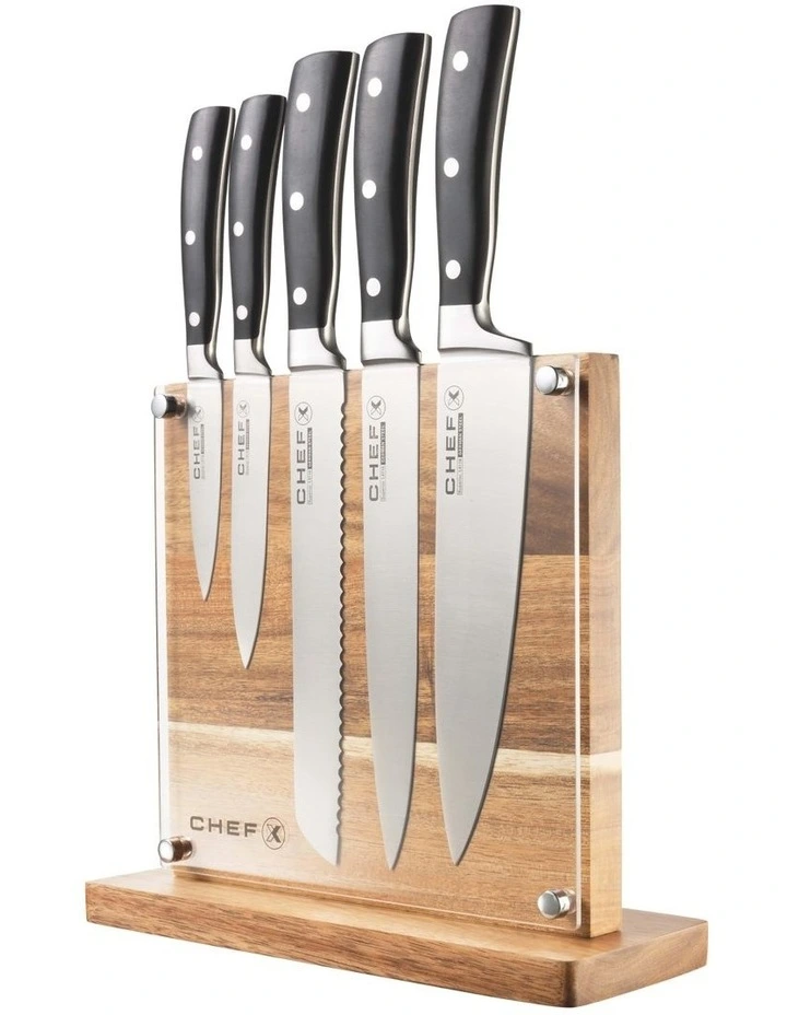 Teilen 6 Piece Knife Block Stand Set in Black