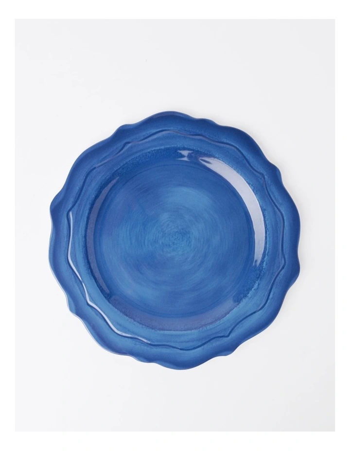 Mediterranean Scalloped Dinner Plate in Blue
