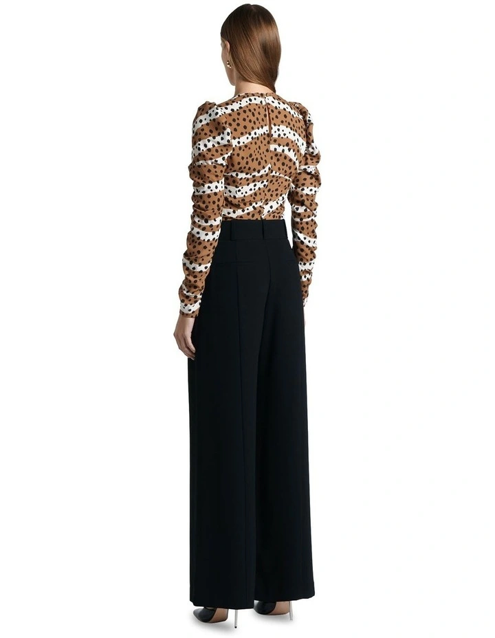 Mixed Animal Ruched Top in Multi