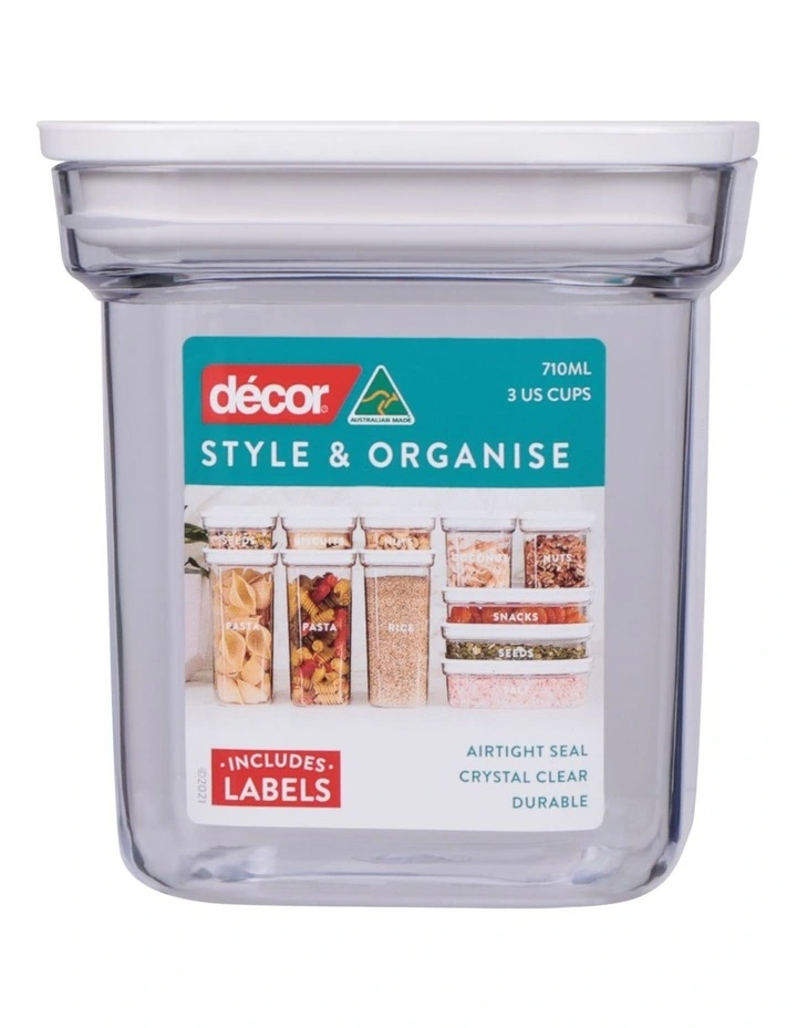 Pantry Style And Organise Square 710ml in Clear