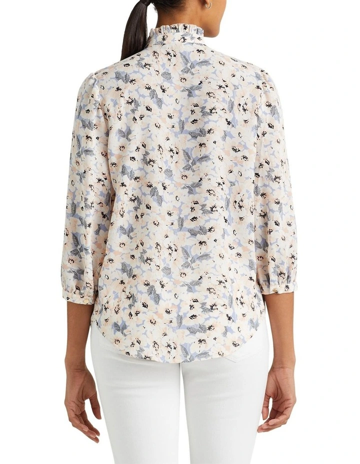 Floral Georgette Blouse in Blue