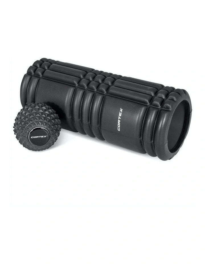 GridSoft EPP Foam Roller & Massage Ball Set in Black