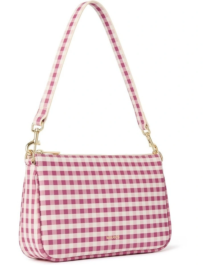 Gwen Leather Gingham Bag in Malibu