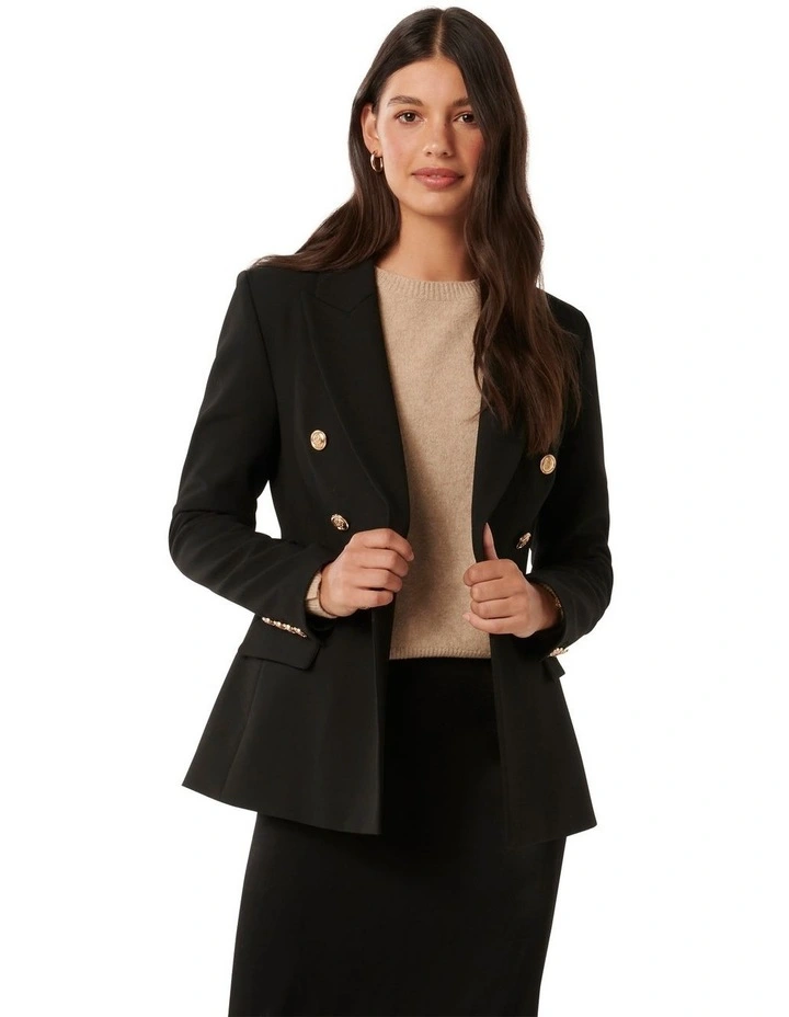 Immie Double Breasted Blazer in Black