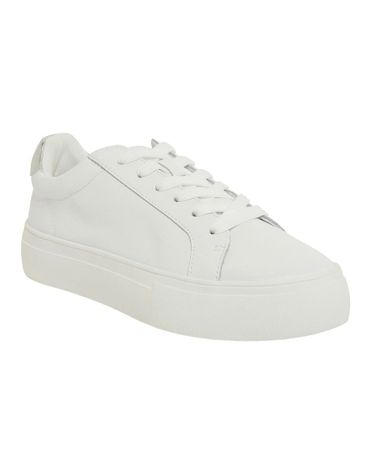 Frenzy Sneakers in White/Silver Leather