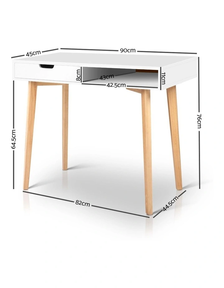 Artiss Wood Computer Desk with Drawers White