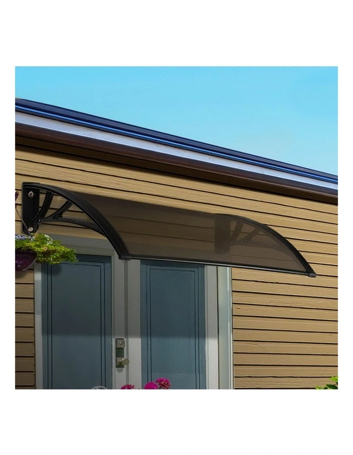 Window Door Awning Canopy Sheet Plastic Frame 1mx4m in Brown