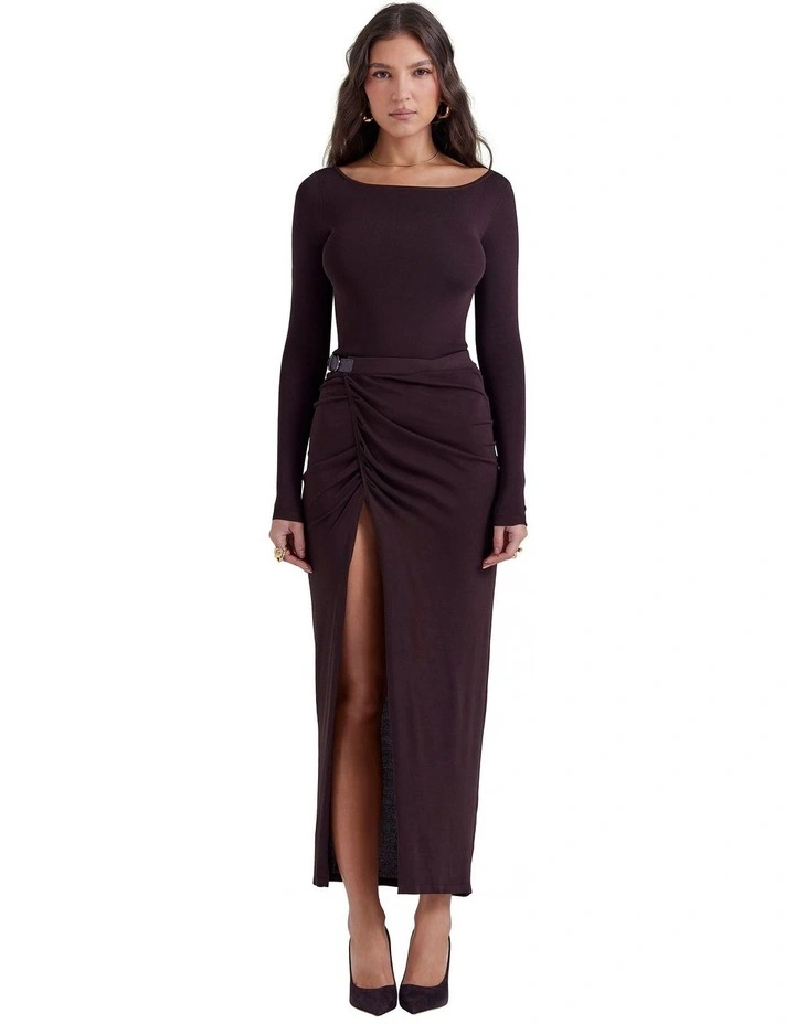 Inoe Open Back Bodysuit in Espresso