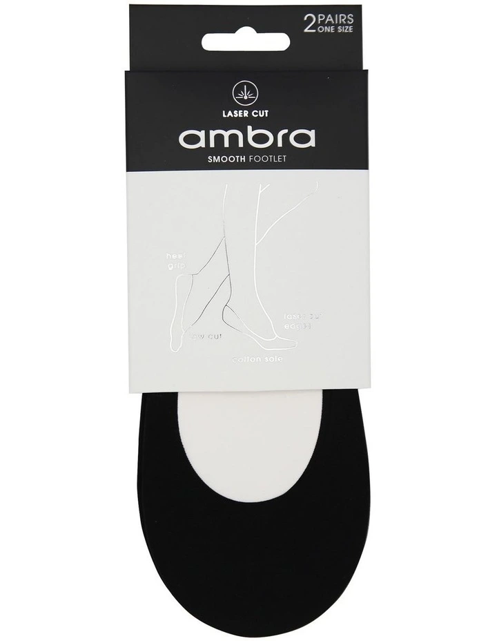 Smooth Footlet 2 Pack in Black