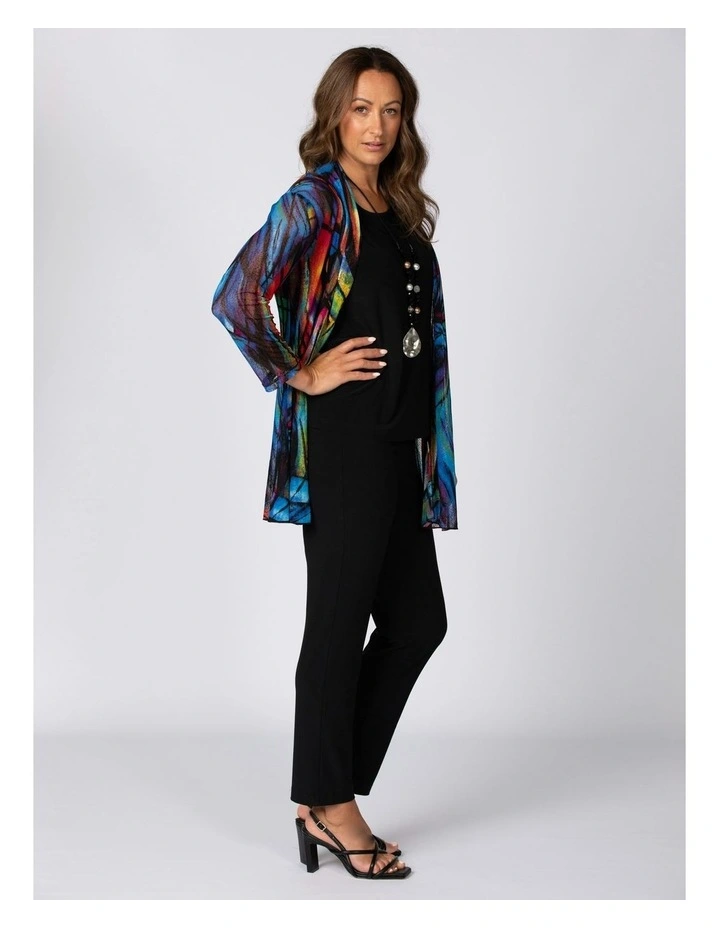 Naomi Printed Mesh Cardigan in Multi