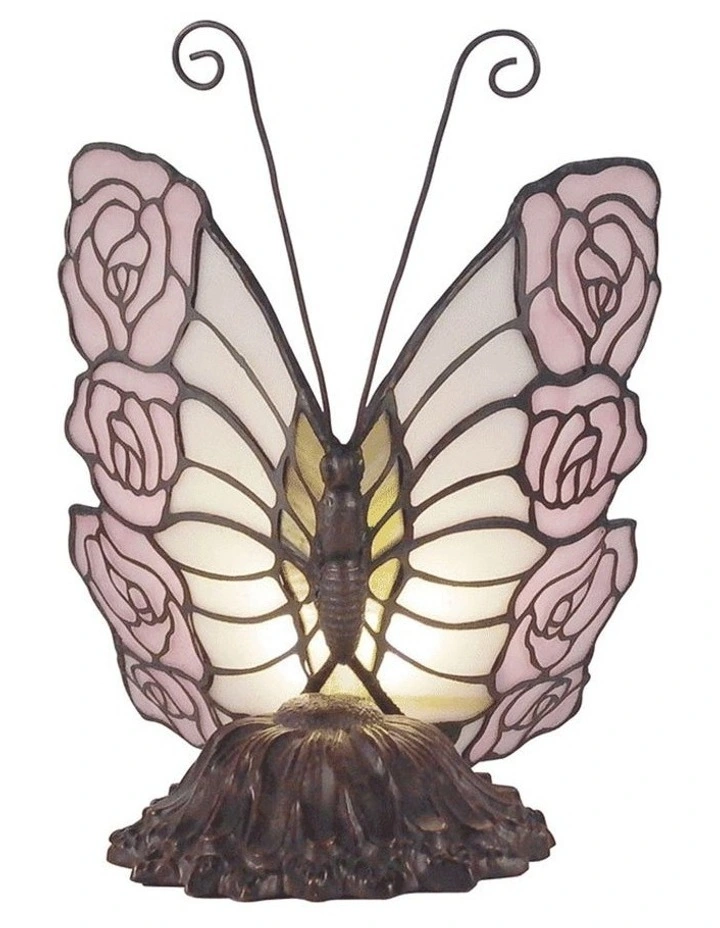 Rose Butterfly Tiffany Table Lamp