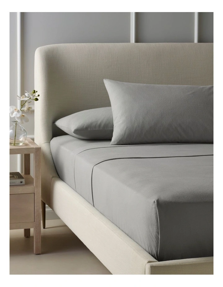 Cotton Flannelette Sheet Separates in Silver