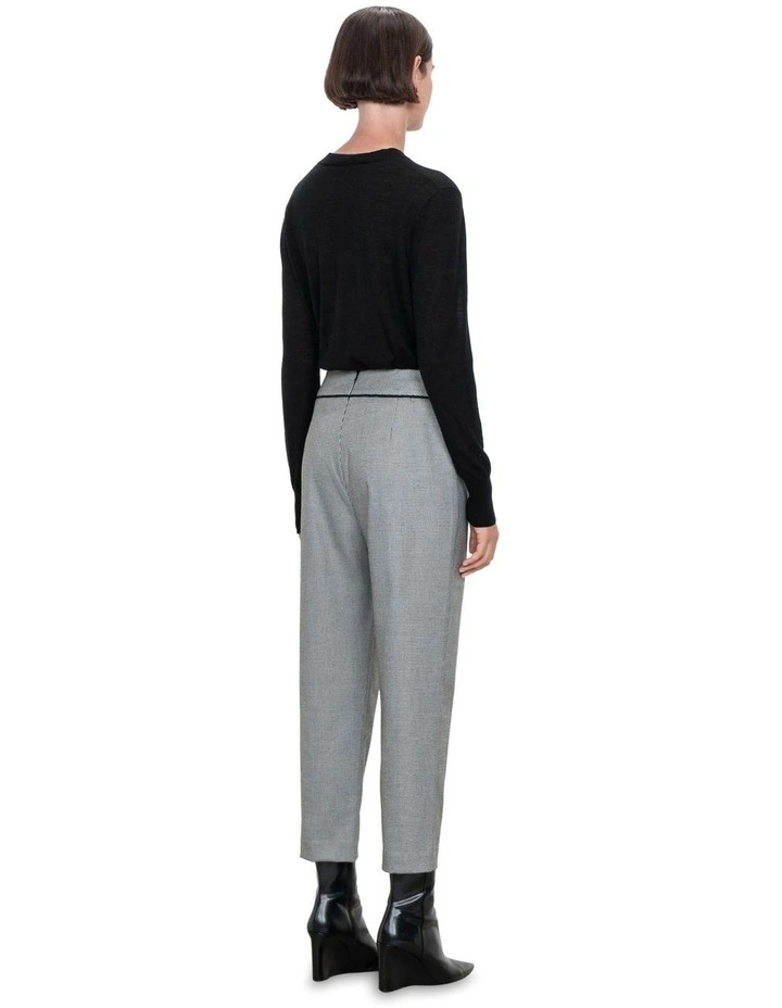 Sheer Merino Cropped Knit Top in Black