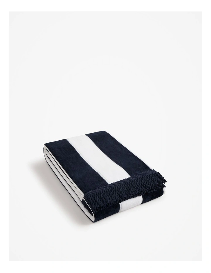 Beau Australian Cotton Small Beach Towel in Navy