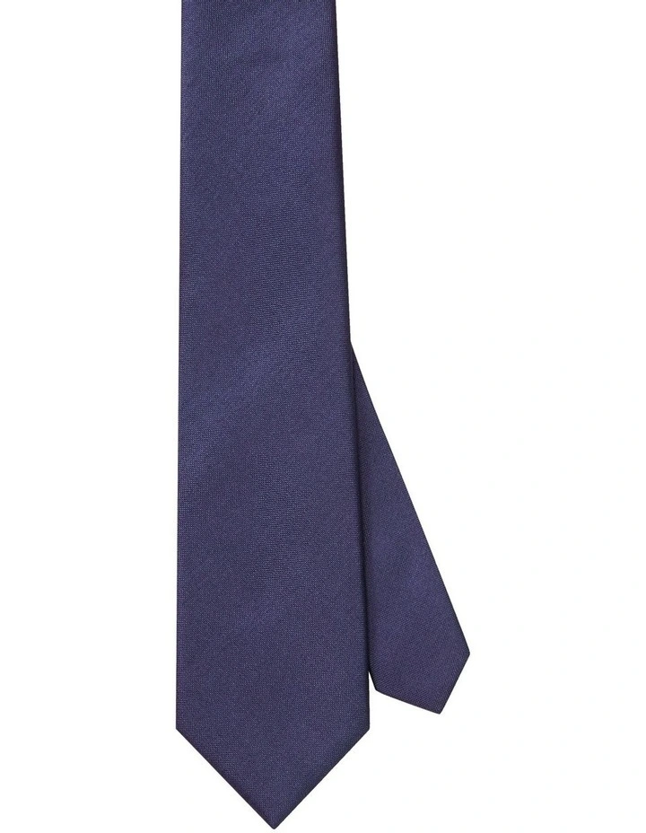 Dobby Plain Tie in Navy