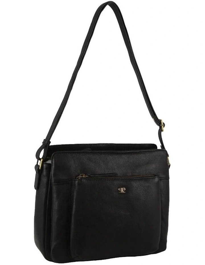 Leather Cross-Body Bag in Black
