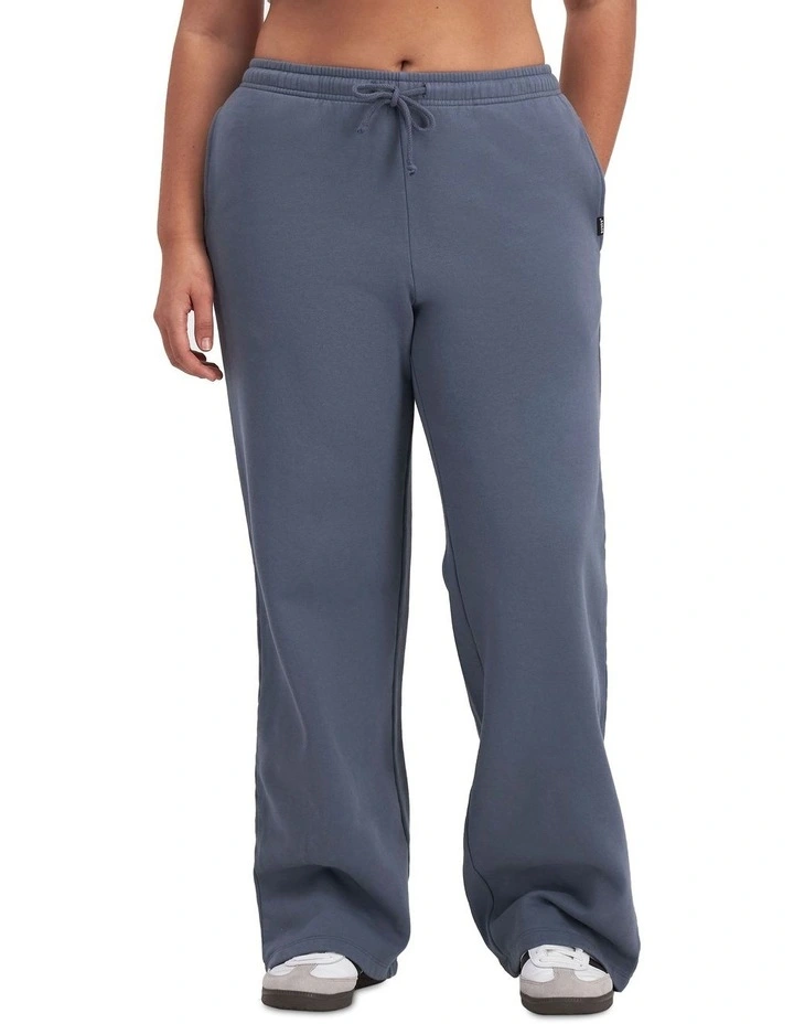Baby Sweats Cotton Fleece Straight Leg Trackie in Denim Blue