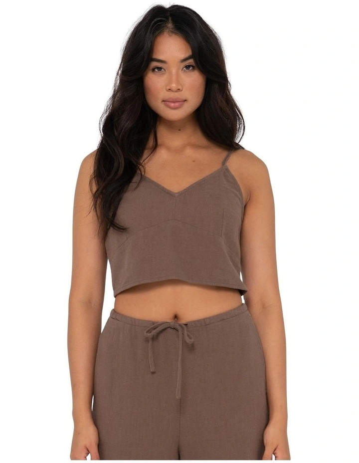 Carolina Slip Top in Brown