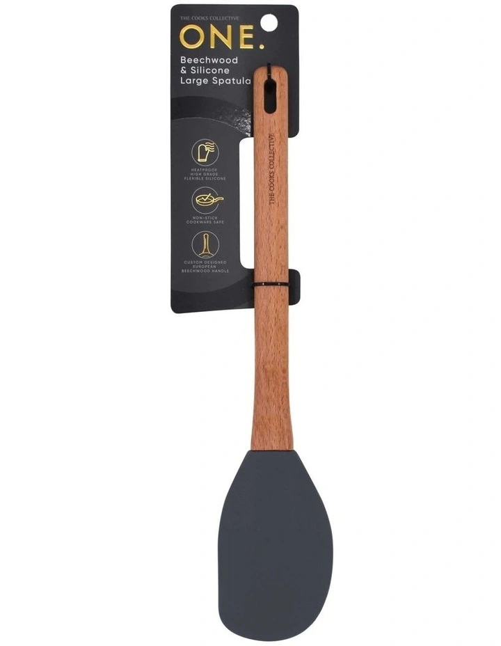 Beechwood/Silicone Spatula Large in Natural