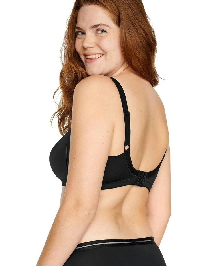Side Smoothing Wirefree Minimiser Bra in Black