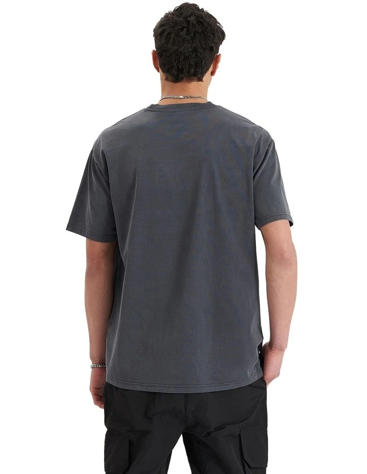Post-Industrial Heavy Box Fit Tee in Pigment Asphalt