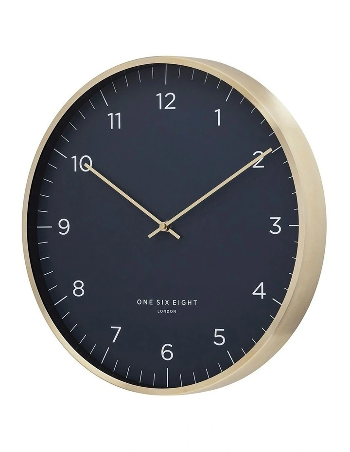 Henry Silent Wall Clock 40cm in Petrol Blue