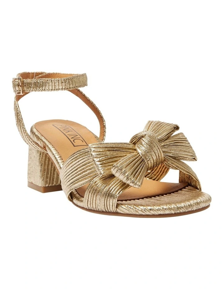 Tiara Sandals in Gold Pleat