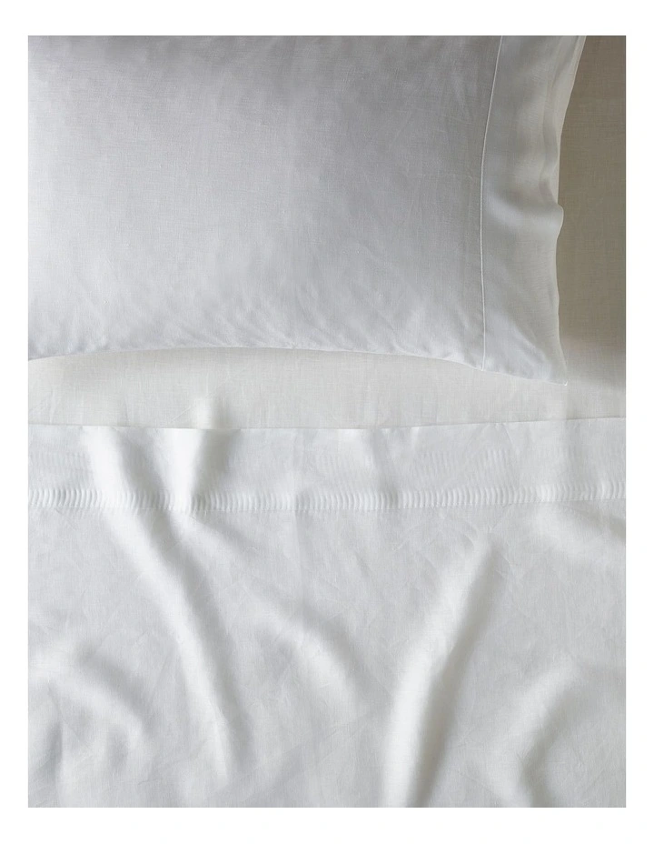 Sandy Cape Washed Belgian Linen Sheet Separates in White