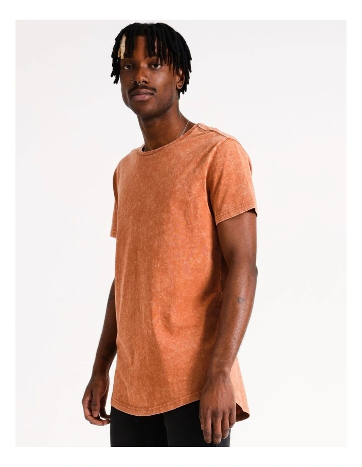 Esperance Acid Wash Tee in Burnt Orange