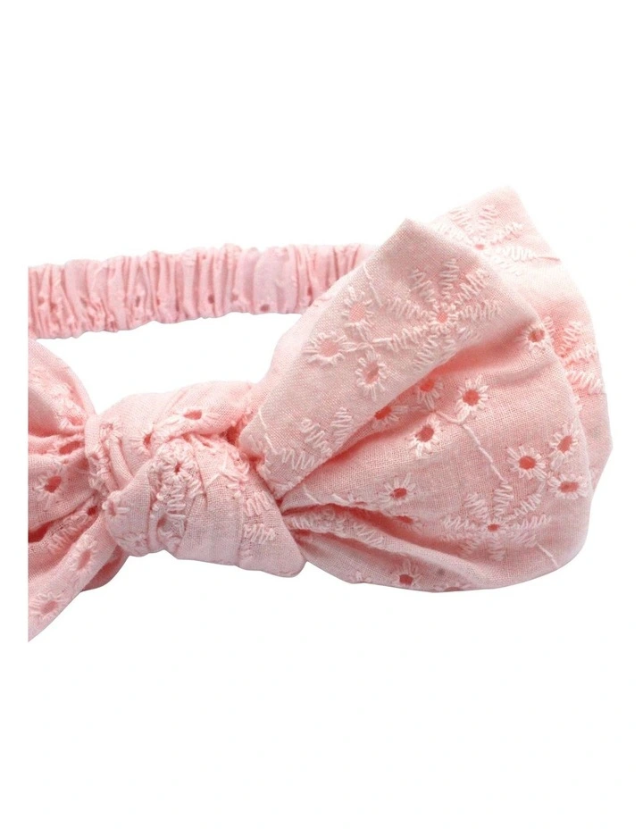 Embroidered Headband in Pink