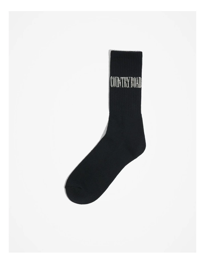 Heritage Sock in Washed Black