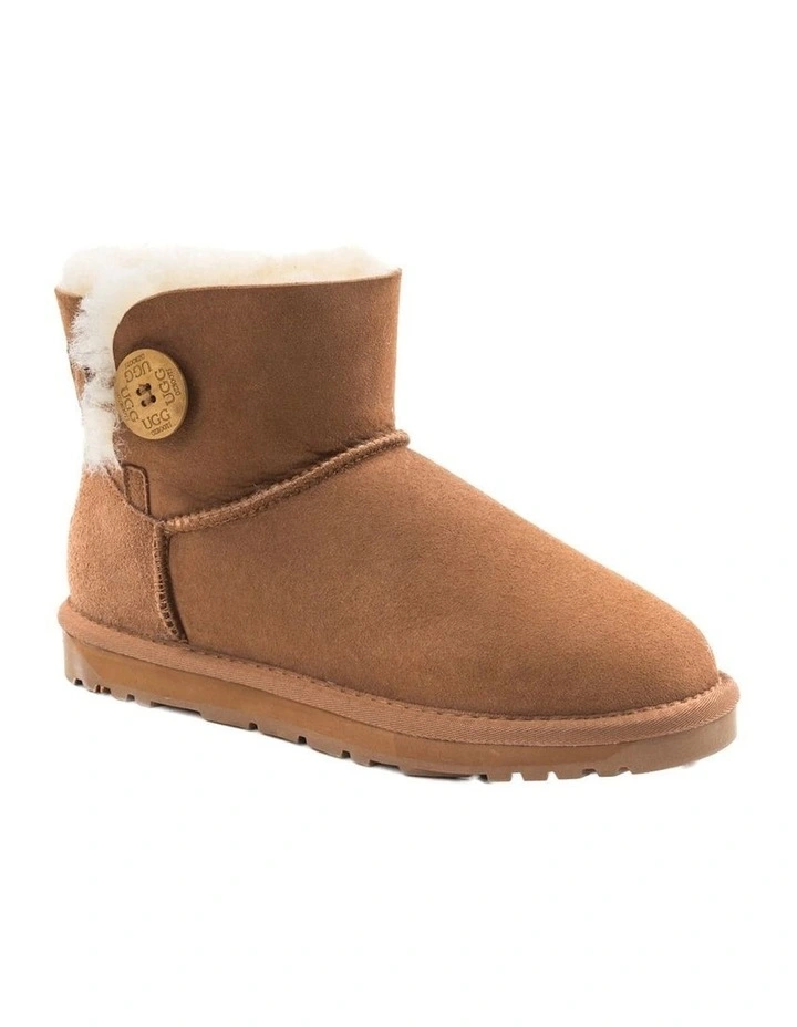 Classic Mini Button Boots (Water Resistant) in Chestnut