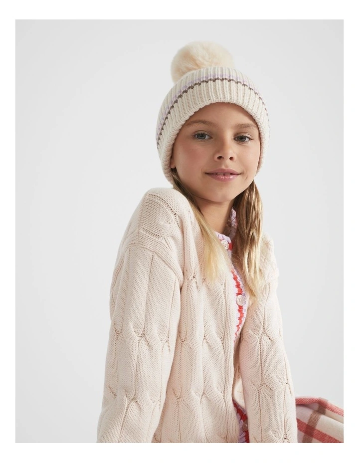 Contrast Stripe Beanie in Multi