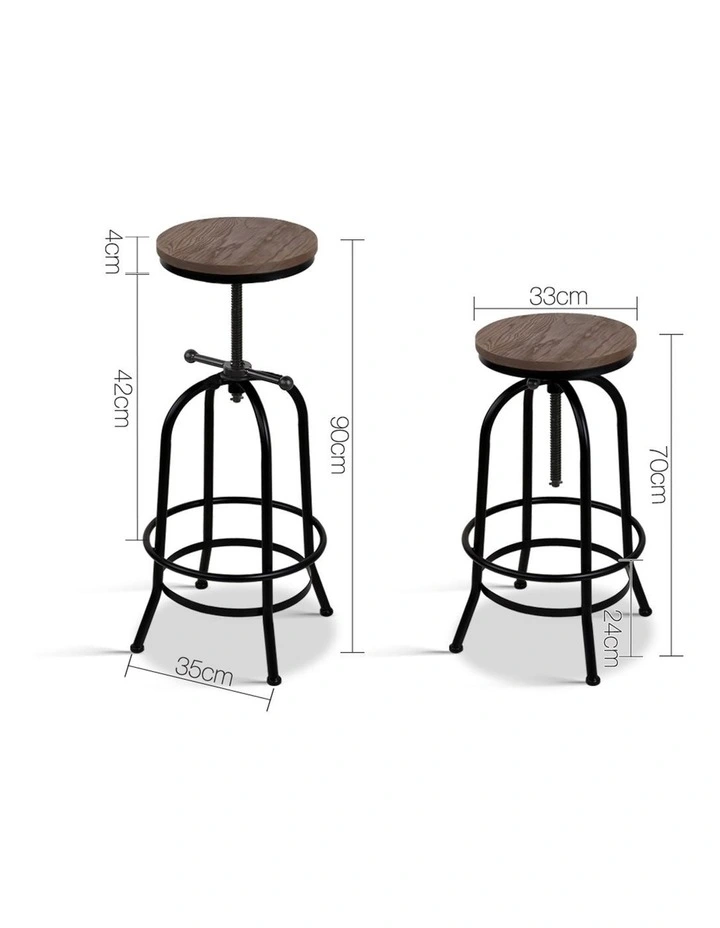 Rustic Industrial Round Bar Stool