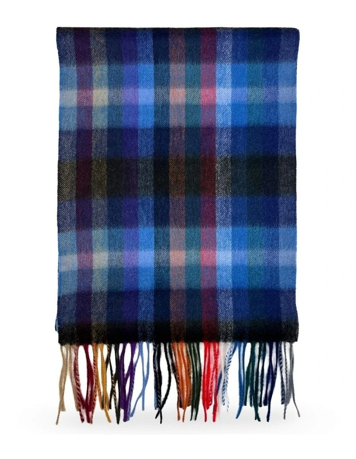 Asger Check Scarf in Navy