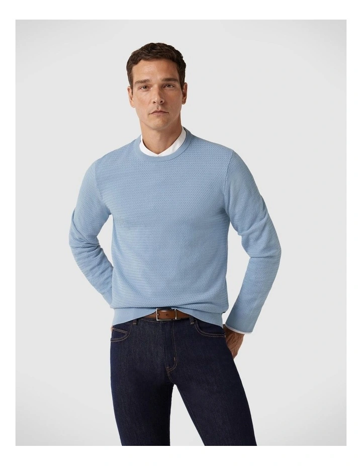 Classic Crew Neck Jumper in Light Blue