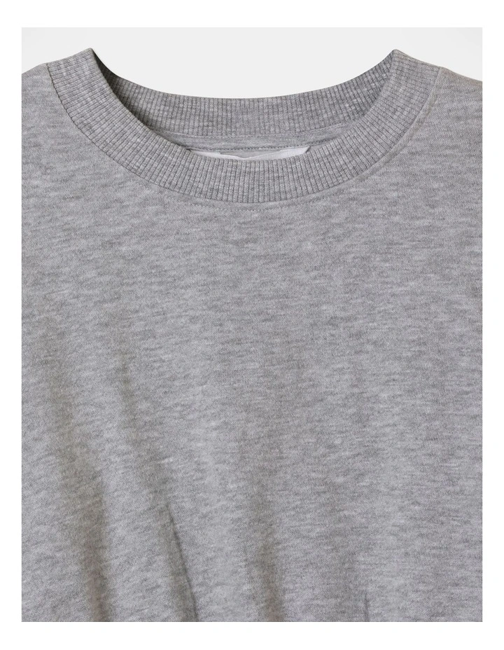 Long Sleeve Sweat and Rib Dress Set in Grey Marle